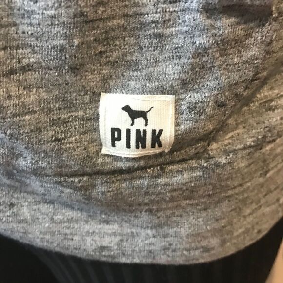 Victoria’s Secret Grey Raglan Pink Hoodie With Front Pouch Pocket 🌻 - Picture 5 of 7